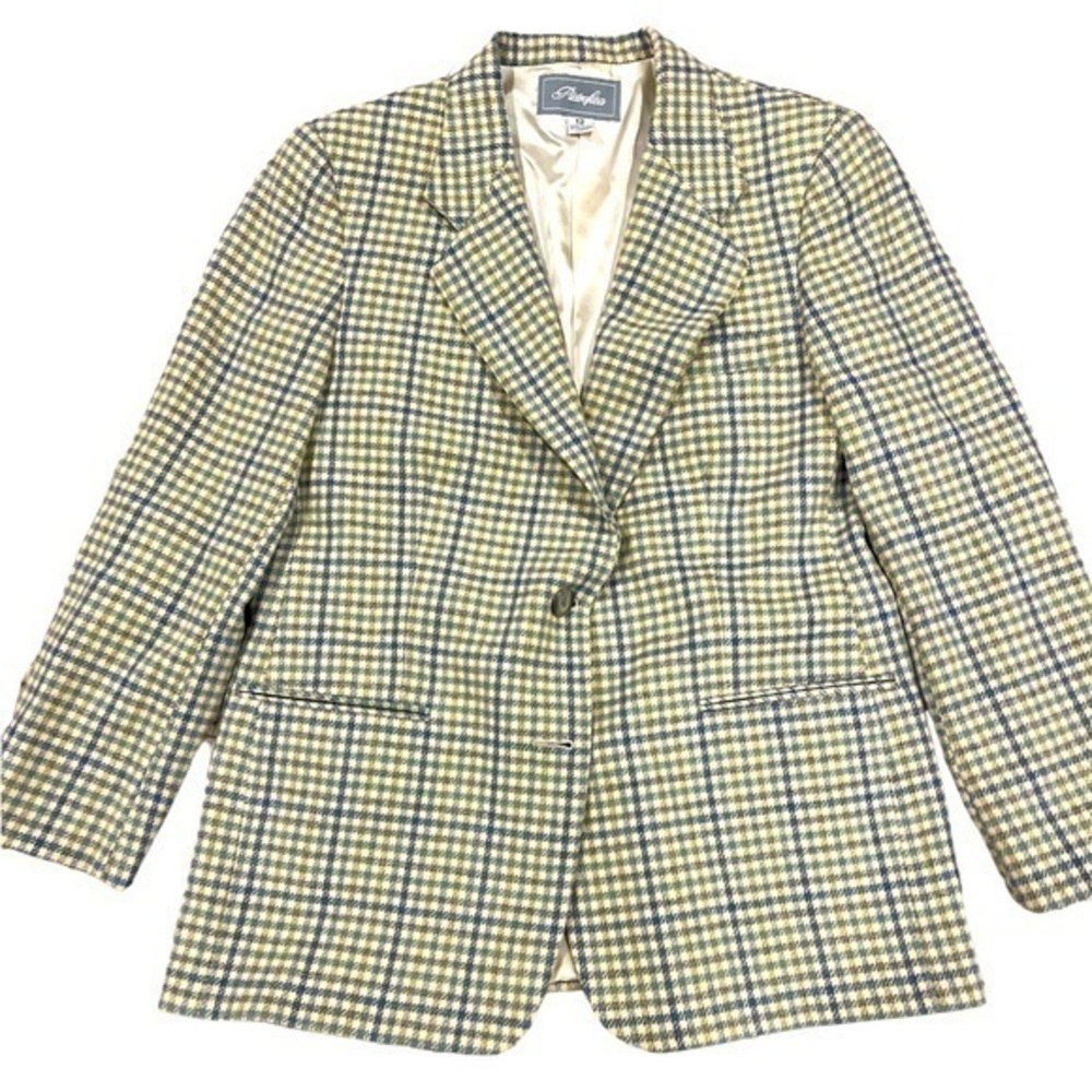 Pendleton Women's Checkered Blazer - Green and Blue